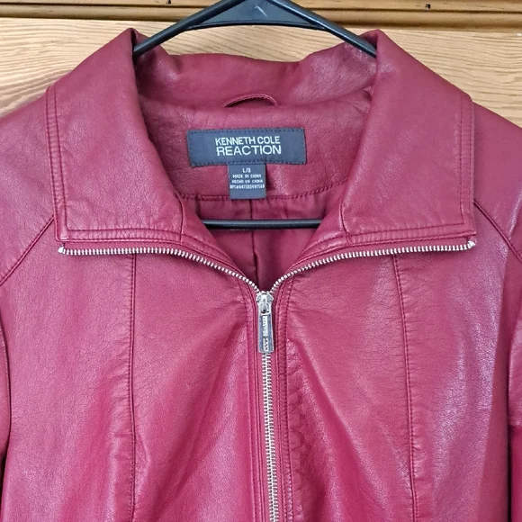 Hand Painted Faux Leather Jacket with Phoenix Art Size Large - Picture 14 of 17